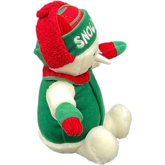 Commonwealth Snowden Plush Snowman Doll With Red & Green Outfit - Picture 4 of 6